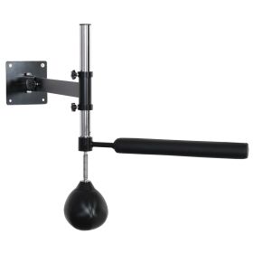 Wall Mount Reflex Boxing Trainer with 360° Rotating Rapid Boxing Bar Punching Ball Black Home Gym Equipment