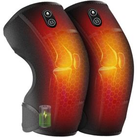 Heated Knee Massager with Vibration, Cordless Heating Pad for Knees, Shoulders and Elbows to Relieve Deep Tissue Pressure, Knee Warming Kit