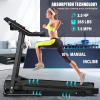 Compact Folding Treadmill for Home - 2.5HP Quiet Brushless Motor, 3-Level Incline, 7.5 MPH, Shock Absorption, Space-Saving Design for Running