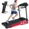 Compact Folding Treadmill for Home - 2.5HP Quiet Brushless Motor, 3-Level Incline, 7.5 MPH, Shock Absorption, Space-Saving Design for Running