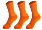 Orange Crew Socks 3 Pairs Breathable Cotton Socks Shoe Size 5 to 10