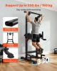 VEVOR Pull Up Bar, 330 LBS Power Tower Dip Station, Workout Dip Station with H-Shaped Stable Base & Back Pad