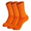 Orange Crew Socks 3 Pairs Breathable Cotton Socks Shoe Size 5 to 10