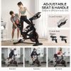 Exercise Bike, Flywheel Indoor Stationary Bike, Adjustable Height & Resistance, with LCD Monitor, Pedal Cage and Shelf Tray, 264 lbs Weight Capacity
