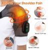 Cordless Shoulder Heating Pad Rechargeable Heated Shoulder Wrap Massager Shoulder Brace Supports with 3 Heating Levels 3 Vibration Modes for Left Righ