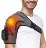 Cordless Shoulder Heating Pad Rechargeable Heated Shoulder Wrap Massager Shoulder Brace Supports with 3 Heating Levels 3 Vibration Modes for Left Righ