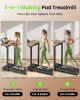 Akluer Walking Pad Treadmill with Adjustable Desk, 2.5HP Compact Under Desk Treadmill with Remote, Foldable Quiet Treadmill for Home Office
