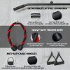 Weight Cable Pulley System for Home Gym with Universal Loading Pin for LAT Pull Down, Biceps Curl Workout, Red