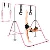 Pink Multi-Functional Adjustable Height Children's Horizontal Gymnastic Bar With Bear Rings