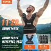 VEVOR Adjustable Weighted Vest, 11-20lb Weight Vest with 6 Ironsand Weights and Reflective Stripe, Body Weight Vest Exercise Set for Men Women