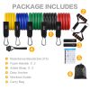 FITFIT Resistance Bands Set, 5 Stackable Tube Exercise Bands with 2 Handles, 1 Door Anchor, 2 Ankle Straps