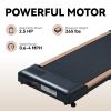 2.25HP Under Desk Treadmill, Portable Wood Walking Pad for Home & Office, Compact Running & Walking Machine with Remote Control, LED Display, Black