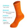 Orange Crew Socks 3 Pairs Breathable Cotton Socks Shoe Size 5 to 10