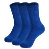 Royal Blue Crew Socks for Women 3 Pairs Cotton Socks Shoe Size 5 to 10