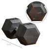 2 x 50lbs Hex Dumbbell Set of 2, Rubber Weights Exercise Fitness Dumbbell with Non-Slip Handles, Anti-roll, for Women or Men Home Gym Workout