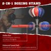 Free Standing Boxing Bag with Stand, Punching Speed Bag Reaction Bar Challenge with Suction Cups, 64-81in Adjustable Height for Teenagers and Adults