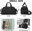 14 inch Small Gym Bag for Women  Men Mini Duffel Bag for Travel Sports Lightweight Carry On Bag  Black