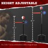 Free Standing Boxing Bag with Stand, Punching Speed Bag Reaction Bar Challenge with Suction Cups, 64-81in Adjustable Height for Teenagers and Adults