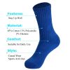 Royal Blue Crew Socks for Women 3 Pairs Cotton Socks Shoe Size 5 to 10