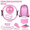 14Pcs Pilates Ring Set with Resistance Bands Yoga Ball Non-Slip Socks, All-in-One Home Gym Equipment for Core Arm Back Training, Portable for Travel