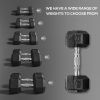 2 x 50lbs Hex Dumbbell Set of 2, Rubber Weights Exercise Fitness Dumbbell with Non-Slip Handles, Anti-roll, for Women or Men Home Gym Workout