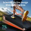 8° Incline Walking Pad Treadmill - Portable Compact Treadmills Under Desk Treadmill, Incline Treadmills for Home Office, Upright Stand