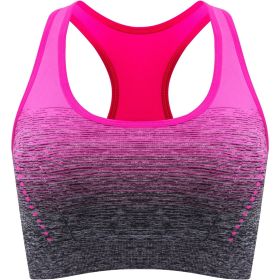 1pc/2pcs/3pcsMedium Support Two Tone Racer Back Sports Bra, Fitness Workout Running Yoga Bra (Color: Rose Red, size: XL(12))