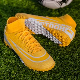 Large size youth adult football shoes long spikes short spikes sports football shoes (Color: Orange nails, size: 35)