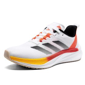 Summer new couple carbon plate sports shoes Breathable running sports shoes fashion men's and women's sports shoes (Color: White blue red, size: 40)