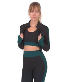 Trois Seamless Sports Jacket - Black with Blue (size: medium)