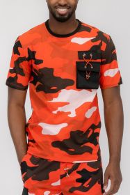 Weiv Full Camo Short Sleeve TShirt (Color: Red, size: S)