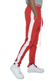 SINGLE STRIPE TRACK PANTS (Color: RED WHITE, size: L)