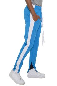 SINGLE STRIPE TRACK PANTS (Color: AQUA WHITE, size: M)