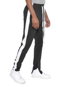 SINGLE STRIPE TRACK PANTS (Color: BLACK WHITE, size: 3XL)