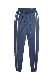 Mens Active Wear Running Track Pant Joggers (Color: NAVY, size: M)