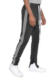 SINGLE STRIPE TRACK PANTS (Color: BLACK DARK GREY, size: 3XL)