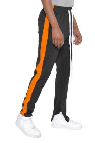 SINGLE STRIPE TRACK PANTS (Color: black orange, size: S)