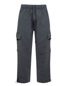 Heavyweight Fleece Cargo Pants (Color: Charcoal, size: XL)