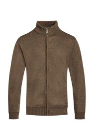 Weiv Mens Solid Full Zip Sweater (Color: Brown, size: XL)