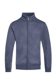 Weiv Mens Solid Full Zip Sweater (Color: NAVY, size: L)