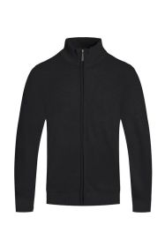 Weiv Mens Solid Full Zip Sweater (Color: Black, size: S)