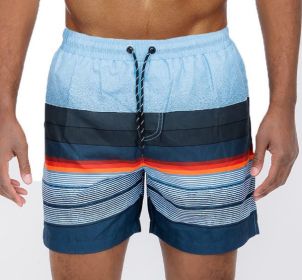 Blue stripes Swim Shorts (Color: Blue, size: S)