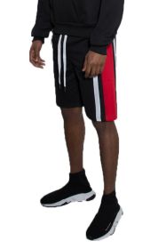 Weiv Mens Color Block Stripe Sweat Shorts (Color: Black, size: M)