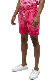 Cotton Tye Dye Sweat Shorts (Color: Red, size: S)