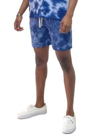 Cotton Tye Dye Sweat Shorts (Color: LIGHT BLUE, size: M)
