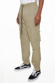 PEACOCK IRIDESCEINT JOGGER PANTS (Color: Beige, size: S)