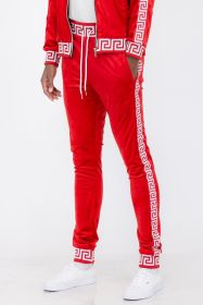 Velour Status Detail Jogger (Color: RED WHITE, size: 3XL)