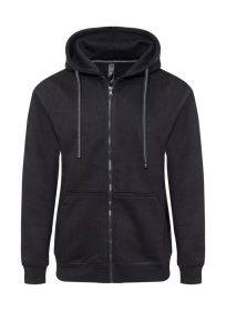 Heavyweight Fleece Zipper Hoodie (Color: Black, size: S)