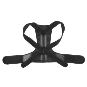 Unisex Back Posture Corrector Lumbar Upper Back Clavicle Shoulder Brace Belt (Color: Black, size: XL)