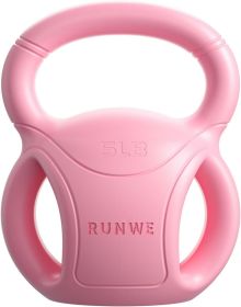 3 Handle Kettlebells Weight - Weight for Women Options 5, 10, 15 and 20 LB for Russian Twists AB Exercise (Color: Pink-5 lb)